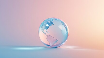 Eco-friendly symbol on glass world with soft gradients