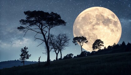 night landscape with moon