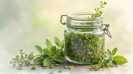 Watercolor effect photography with herbs. Capture ultra-realistic images in a jar of water. Creative photography tips for beginners. Stunning herb photography ideas.
