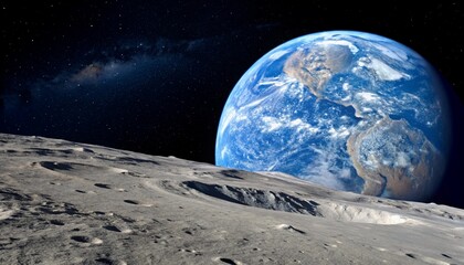 moon over the earth