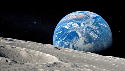 moon and earth