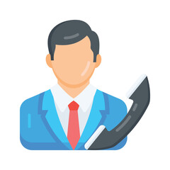 Here is a flat icon showing business call