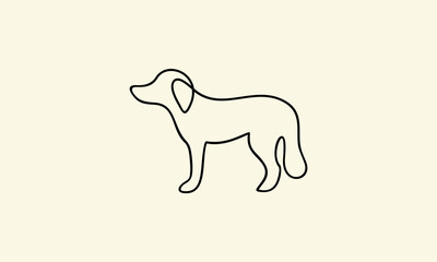 Dog Silhouette Line Art.