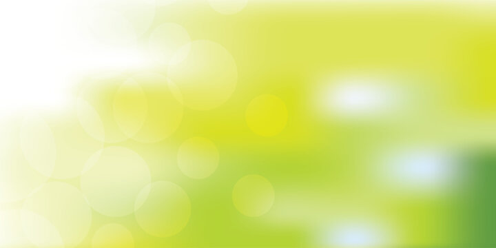 A soft green, white, and yellow bokeh background evokes tranquility, nature, and relaxation, making it ideal for ecological, environmental, and sustainability-themed designs.