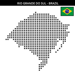 Fototapeta premium Big square dotted map of rio-grande-do-sul in Brazil