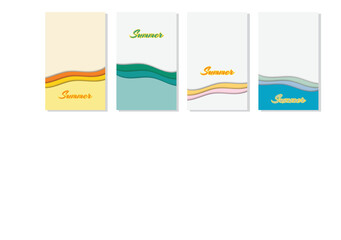A set of abstract summer backgrounds with waves