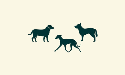 Dogs Silhouette Icons.