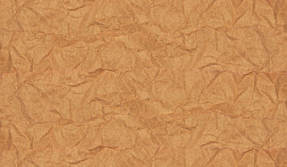 Realistic Crumpled Torn Brown Paper Textured Background for Creative Design.