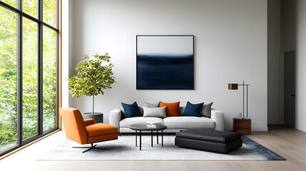 A modern farmhouse inspired living room with industrial chic elements