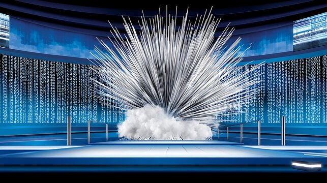 Cloud computing futuristic digital data center - Powered by Adobe