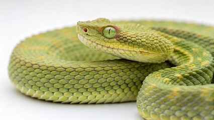 Fototapeta premium Eyelash Viper on studio background