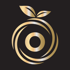  Initial Orange Logo combine with letter O vector template