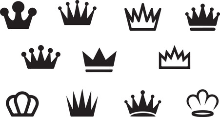 Clean Crown Icons for Royalty Branding