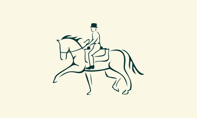 Equestrian Dressage Silhouette.