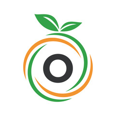  Initial Orange Logo combine with letter O vector template