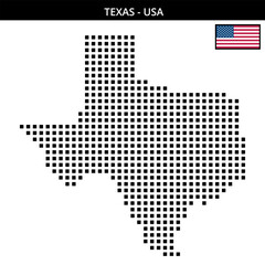 Obraz premium Big square dotted map of texas in the USA