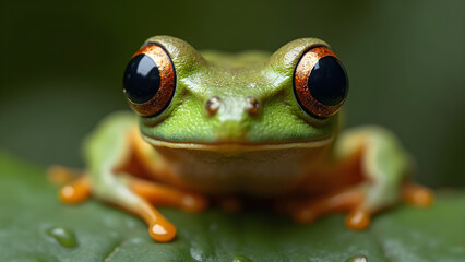 tree frog close-up. ultra realistic tree frog eyes. fascinating features of tree frogs. nature photography tree frog details.