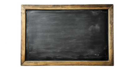 Aged Blackboard with Wooden Frame on a Transparent Background, PNG image, PNG file.