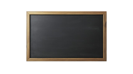 Empty wooden framed chalkboard on a transparent background, PNG image, PNG file.