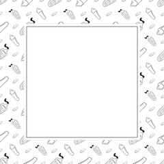 school frame. doodle education square frame. hand drawn school and education frame background. school background