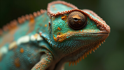Chameleon scale texture detailed look. Ultra-realistic chameleon skin patterns. Close-up of chameleon scales in nature. Chameleon color change and texture explained.