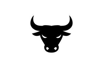 Black bull head silhouette vector illustration art