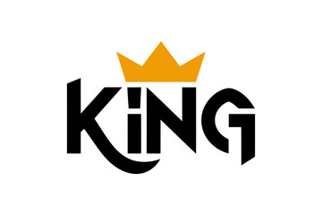 King logo design with crown royal power leadership