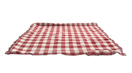 Red and white picnic blanket, created with AI, PNG