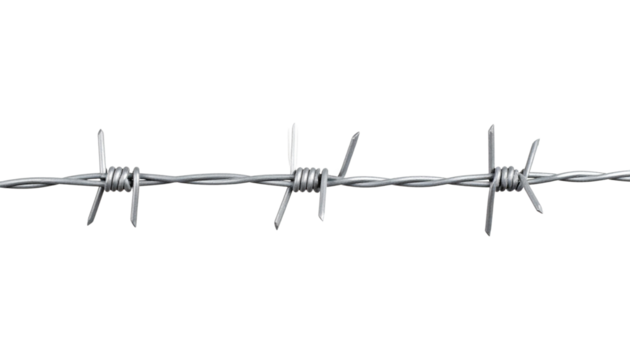 barbed wire isolated on transparent background