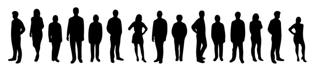 Architectural Drawings people vector illustrations, front view, human person Minimal style hand drawn. Sections, Elevations, Floor Plans