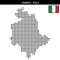 Obraz premium Big square dotted map of umbria in Italy