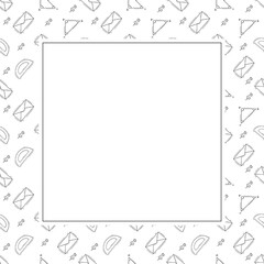 school frame. doodle education square frame. hand drawn school and education frame background. school background