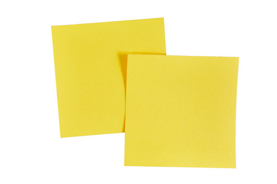 yellow sticky note paper sheets with shadow isolated on white or transparent png