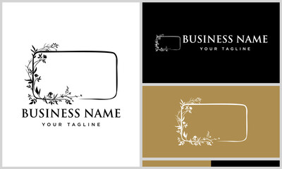 Floral Frame Logo Design Variations.