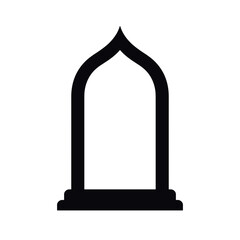 Elegant black archway frame for memorial design. Simple archway perfect for funeral invitations or announcements.