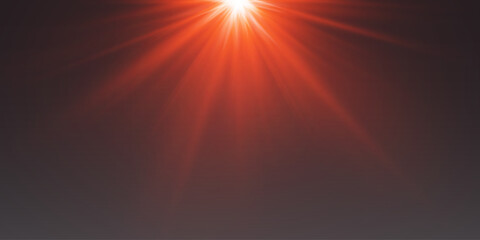 The rays flash red light and lens flare.