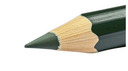 Fototapeta premium Sharpened green colored pencil tip on a transparent background, PNG image, PNG file.