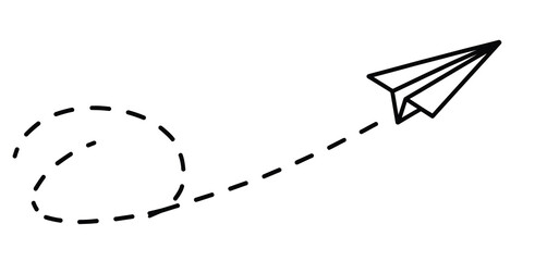 Paper Airplane Flight Path Illustration Simple Design