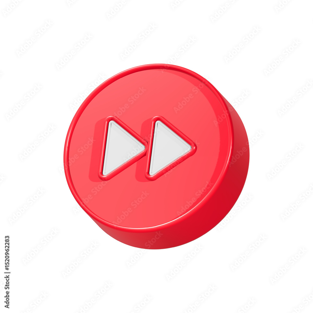 Poster forward rewind play icon button 3d rendering