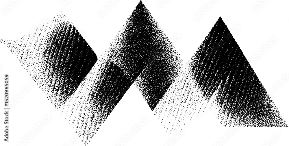 Poster engraved illustration of dynamic zigzag patterns for artistic design projects