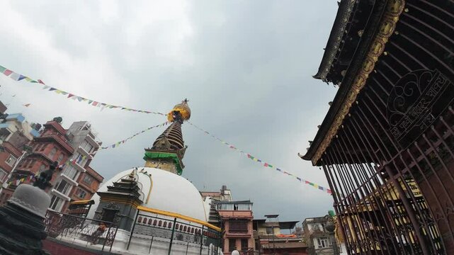 Kaathe Swayambhu Shree Gha Chaitya miniature replica of Swayambhunath, Ptan, Kathmandu, Nepal, Asia 