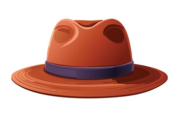 Stylish Brown Felt Fedora Isolated Design