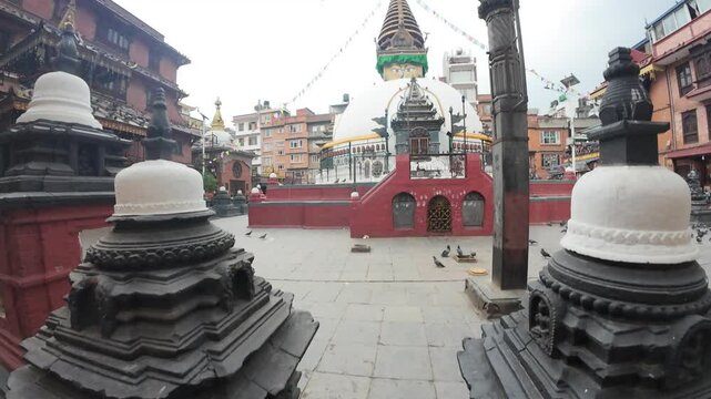 Kaathe Swayambhu Shree Gha Chaitya miniature replica of Swayambhunath, Ptan, Kathmandu, Nepal, Asia 