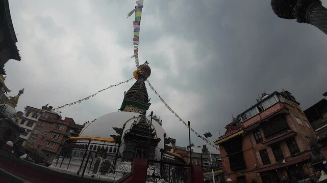 Kaathe Swayambhu Shree Gha Chaitya miniature replica of Swayambhunath, Ptan, Kathmandu, Nepal, Asia 