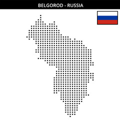Obraz premium Medium square dotted map of belgorod in Russia