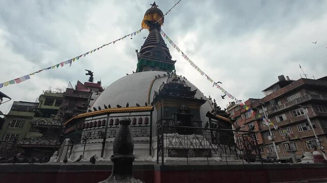 Kaathe Swayambhu Shree Gha Chaitya miniature replica of Swayambhunath, Ptan, Kathmandu, Nepal, Asia 