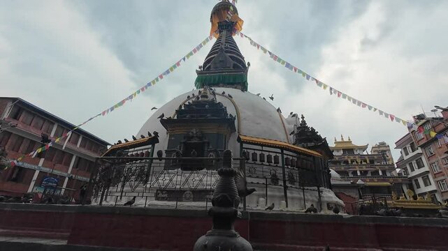 Kaathe Swayambhu Shree Gha Chaitya miniature replica of Swayambhunath, Ptan, Kathmandu, Nepal, Asia 