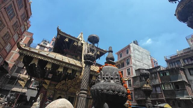 Historic Jaya Bageshwari Temple Surrounded by Urban Landscape in Kathmandu
