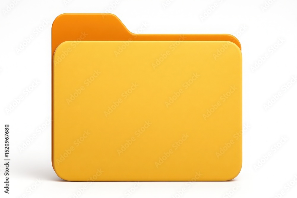 Poster a simple and clean yellow folder icon representing digital storage and file management for various c
