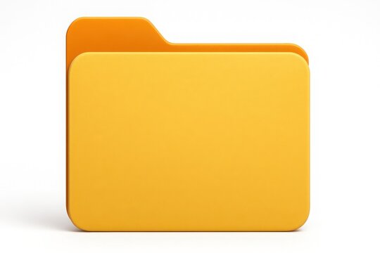 A simple and clean yellow folder icon representing digital storage and file management for various conceptual uses